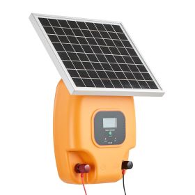 Solar Fence Charger, 0.6J 8kV Solar Powered Fence Charger, 1.86 Miles Range, Electric Fence Energizer Kit, Keep Out Predators, 4-5 Days Runtime