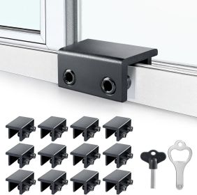 Window Locks,12 Pack Sliding Window Locks with Key for Vertical & Horizontal Sliding Windows Doors,Easv to Install