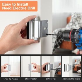 2 Pack Home Security Door Lock,Childproof Door Reinforcement Lock,with 3" Stop Withstand 800 lbs,for Inward Swing Doors