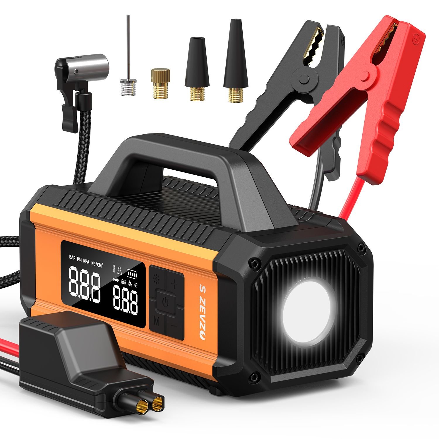 First Order Inflator 2 in 1 Car Jump Starter with Air Compressor Air Inflator Battery Charge ...