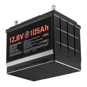 12V 105Ah Dual Purpose LiFePO4 Lithium Battery, 1000 CCA Group 24, Lithium-ion Starter Battery Plus Deep Cycle, Built-in Smart BMS, Car Start-Sto