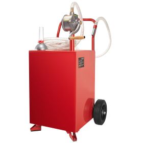 20 Gallon Fuel Caddy, Gasoline & Diesel Fuel Tank with Manual Transfer Pump, Portable Fuel Storage Tank with 2 Wheels & 10 ft Hose, Gas Caddy for