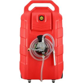 Fuel Caddy, 32 Gallon, Portable Fuel Storage Tank On-Wheels, with Manual Transfer Pump, Gasoline Diesel Fuel Container for Cars, Lawn Mowers, ATV