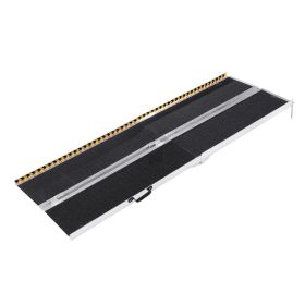 Portable Wheelchair Ramp, 7 ft 800 lbs Capacity, Non-Slip Aluminum Folding Threshold Ramp, Foldable Mobility Scooter Ramp Wheel Chair Ramp