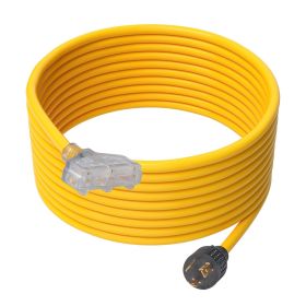 30-Amp Generator Extension Cord, 25 Feet, 125V 375W Heavy Duty Generator Outdoor Power Cord